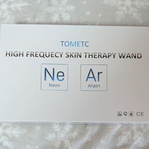 Tometc White High Frequency Skin Therapy Wand Brand New Acne Skin Wrinkles
